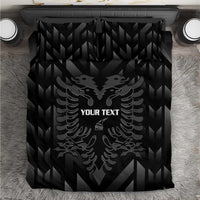 Custom Albania Football Bedding Set Albanian Kastrioti Eagle - Black Style - Wonder Print Shop