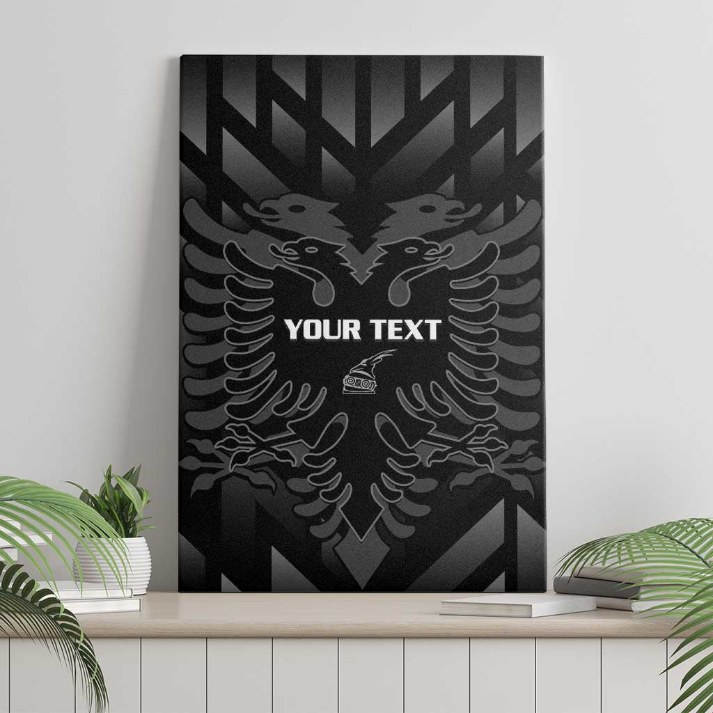 Custom Albania Football Canvas Wall Art Albanian Kastrioti Eagle - Black Style - Wonder Print Shop
