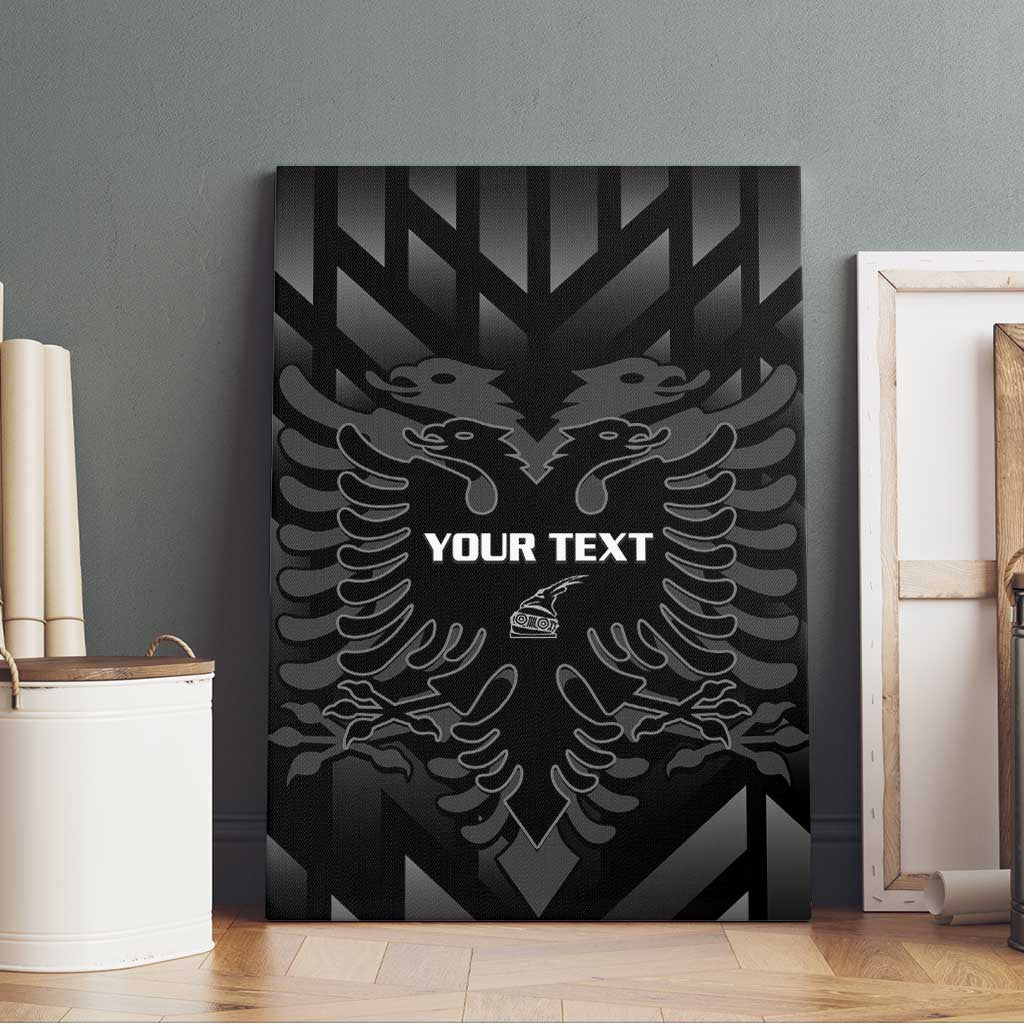 Custom Albania Football Canvas Wall Art Albanian Kastrioti Eagle - Black Style - Wonder Print Shop