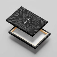 Custom Albania Football Canvas Wall Art Albanian Kastrioti Eagle - Black Style - Wonder Print Shop