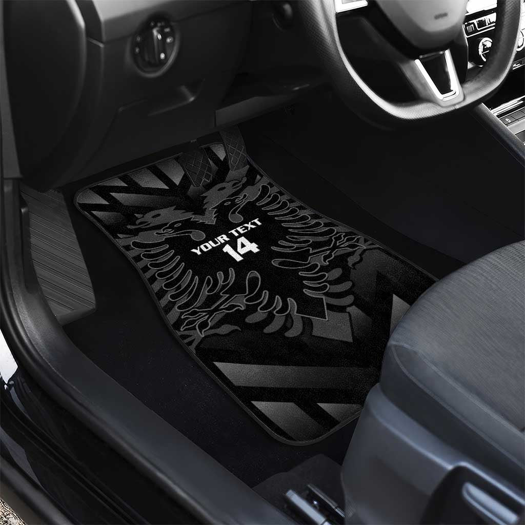 Custom Albania Football Car Mats Albanian Kastrioti Eagle - Black Style - Wonder Print Shop