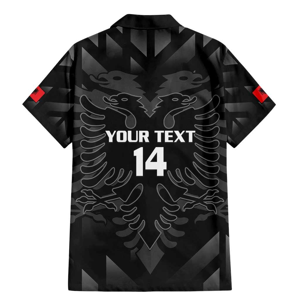 Custom Albania Football Family Matching Mermaid Dress and Hawaiian Shirt Albanian Kastrioti Eagle - Black Style - Wonder Print Shop
