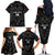 Custom Albania Football Family Matching Off The Shoulder Long Sleeve Dress and Hawaiian Shirt Albanian Kastrioti Eagle - Black Style - Wonder Print Shop