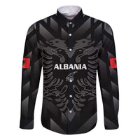 Custom Albania Football Family Matching Puletasi and Hawaiian Shirt Albanian Kastrioti Eagle - Black Style - Wonder Print Shop
