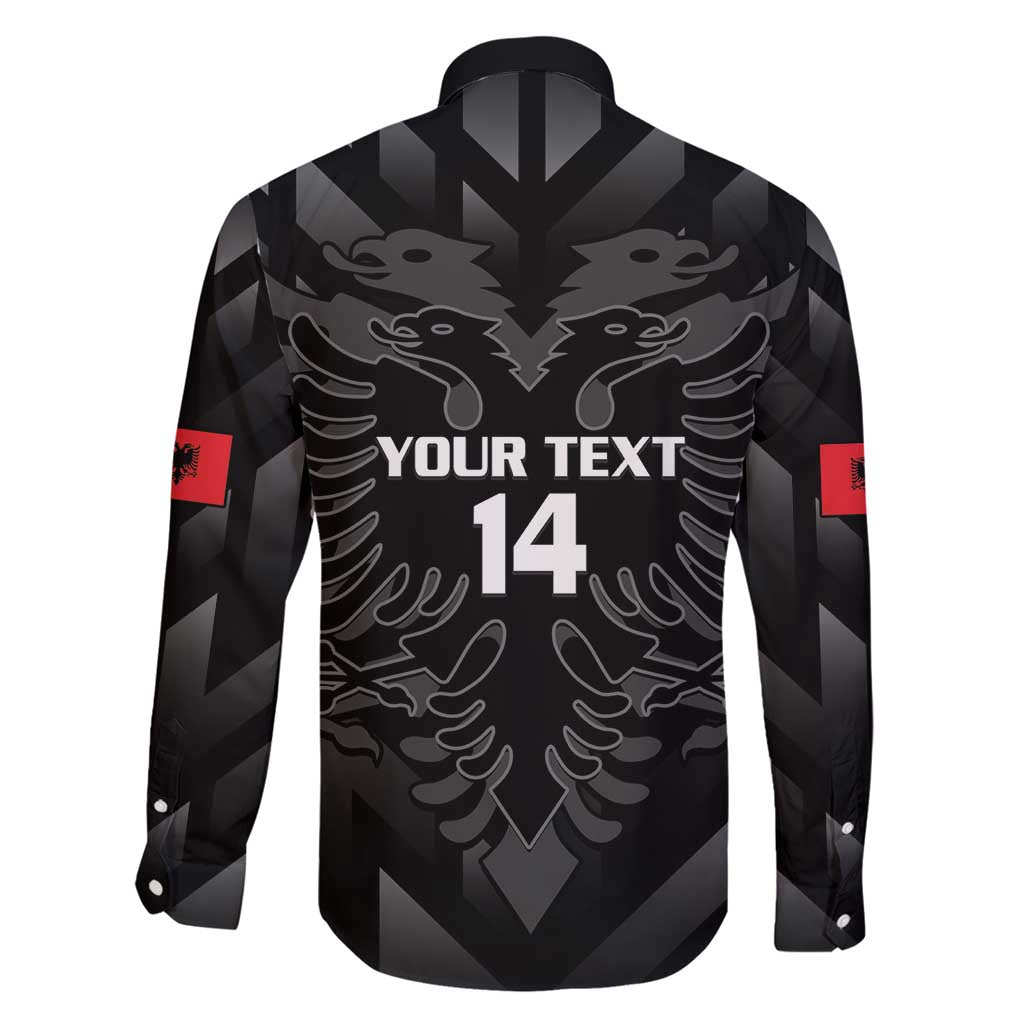 Custom Albania Football Family Matching Short Sleeve Bodycon Dress and Hawaiian Shirt Albanian Kastrioti Eagle - Black Style - Wonder Print Shop