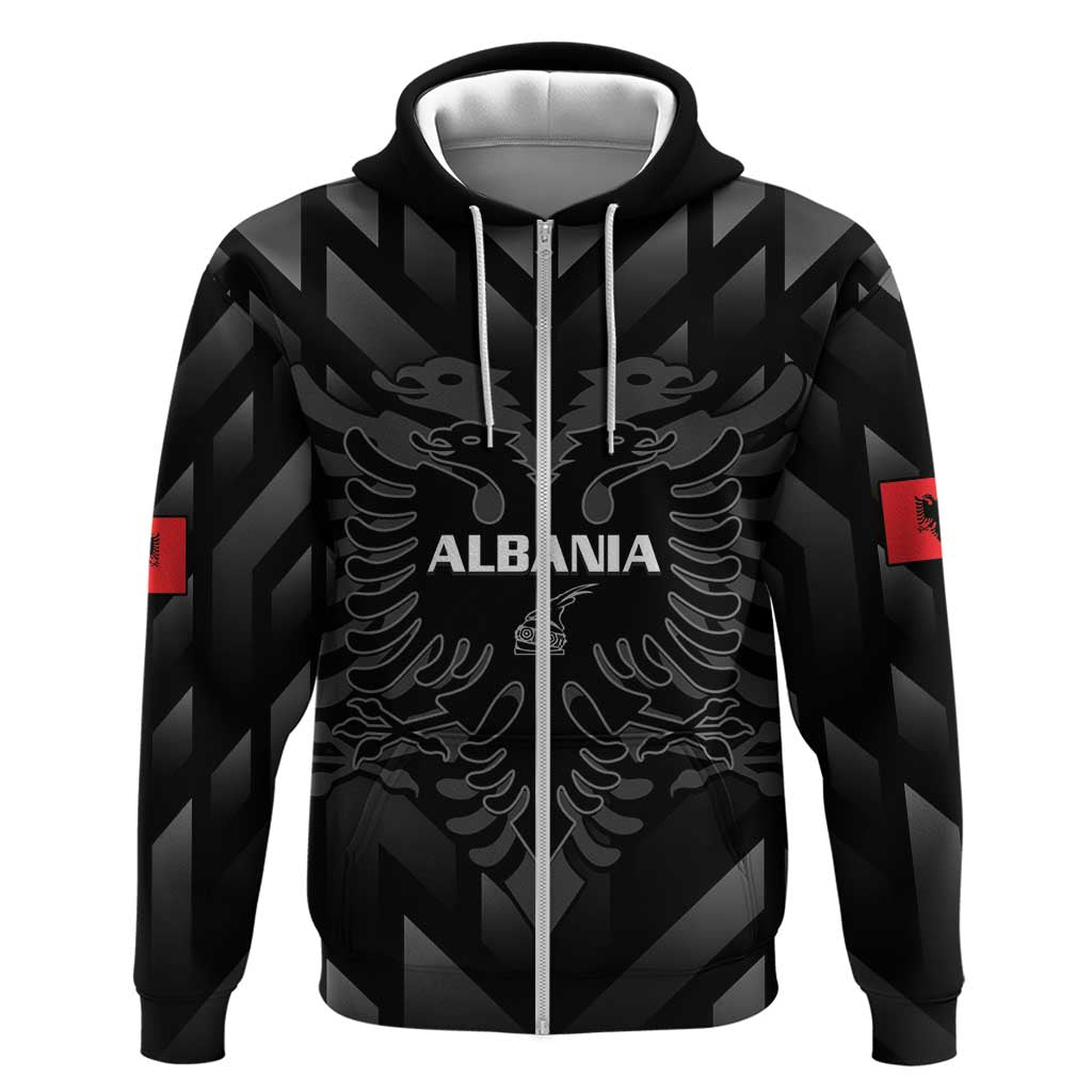 Custom Albania Football Hoodie Albanian Kastrioti Eagle - Black Style - Wonder Print Shop