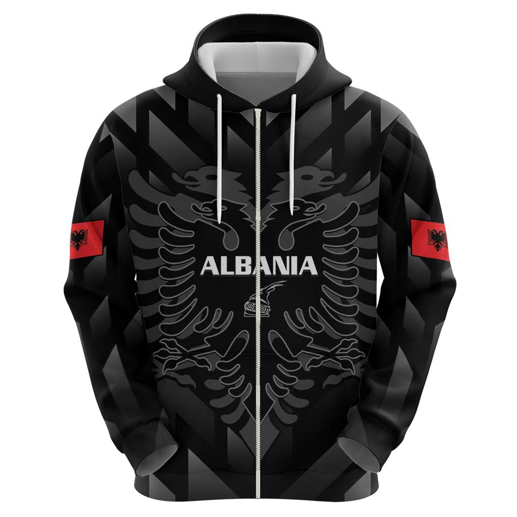 Custom Albania Football Hoodie Albanian Kastrioti Eagle - Black Style - Wonder Print Shop