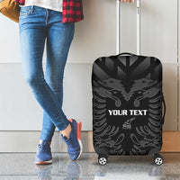 Custom Albania Football Luggage Cover Albanian Kastrioti Eagle - Black Style - Wonder Print Shop