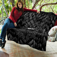 Custom Albania Football Quilt Albanian Kastrioti Eagle - Black Style - Wonder Print Shop