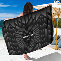 Custom Albania Football Sarong Albanian Kastrioti Eagle - Black Style - Wonder Print Shop