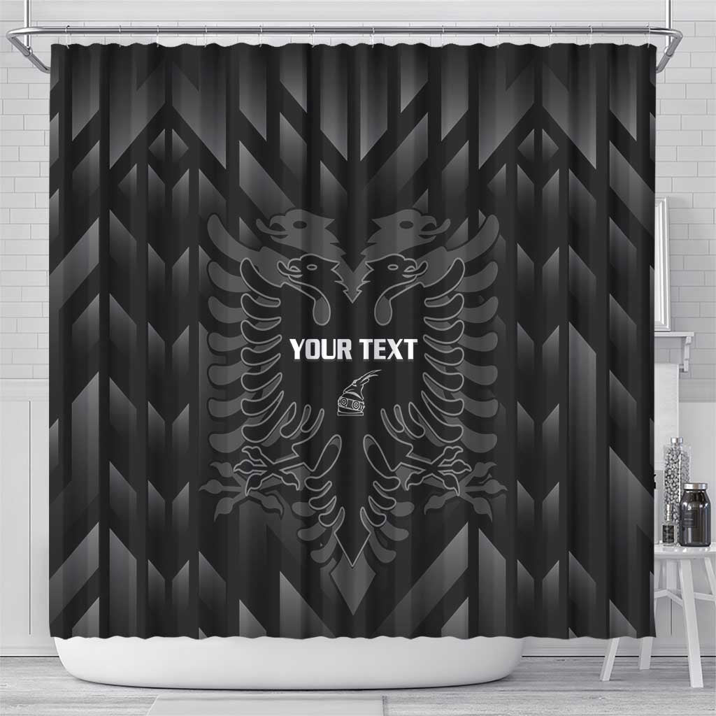 Custom Albania Football Shower Curtain Albanian Kastrioti Eagle - Black Style