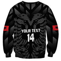 Custom Albania Football Sweatshirt Albanian Kastrioti Eagle - Black Style - Wonder Print Shop