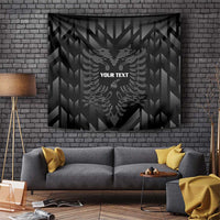 Custom Albania Football Tapestry Albanian Kastrioti Eagle - Black Style - Wonder Print Shop