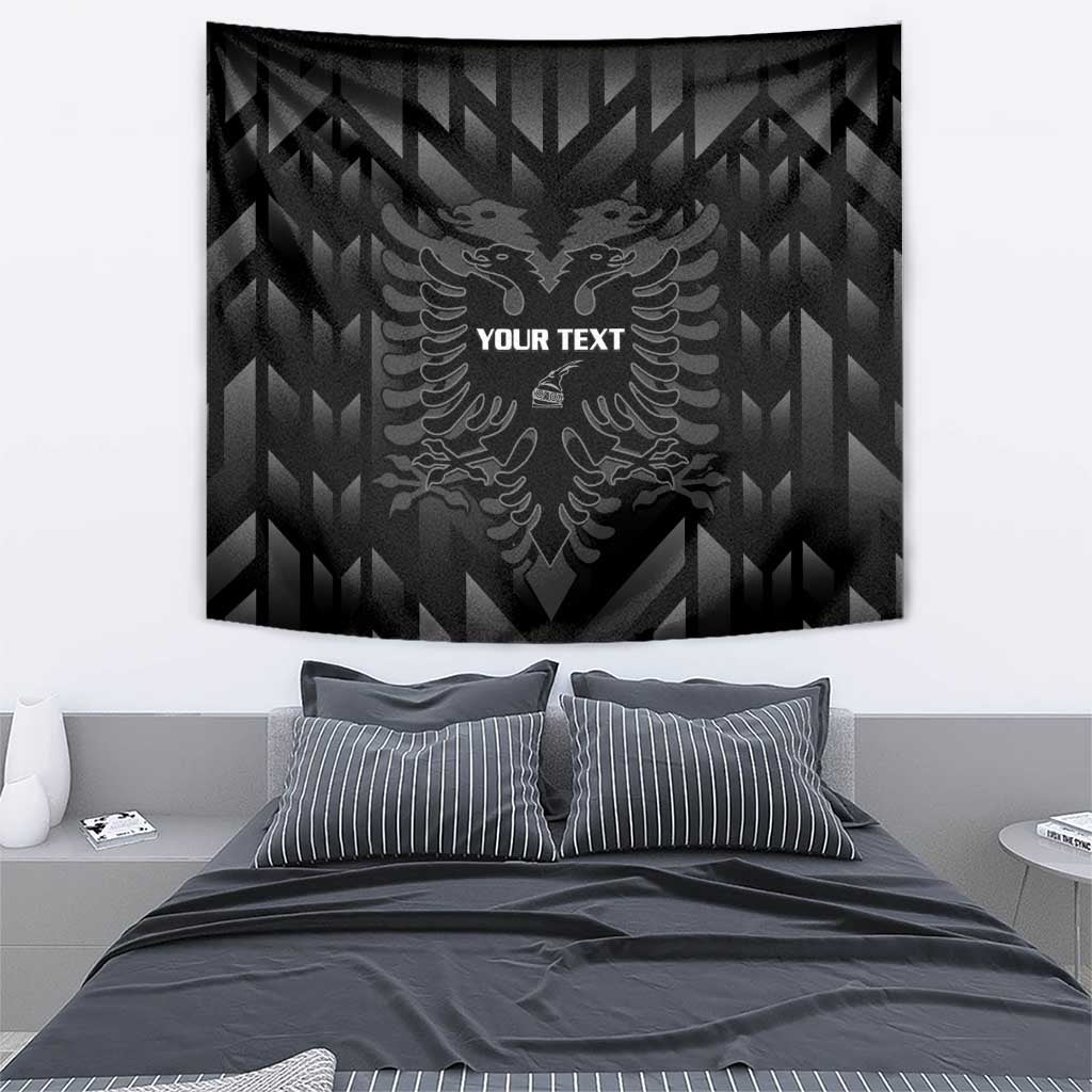 Custom Albania Football Tapestry Albanian Kastrioti Eagle - Black Style - Wonder Print Shop