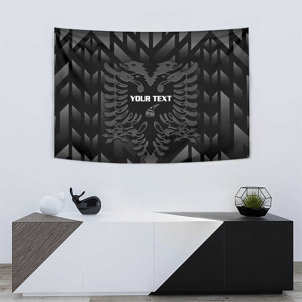Custom Albania Football Tapestry Albanian Kastrioti Eagle - Black Style - Wonder Print Shop