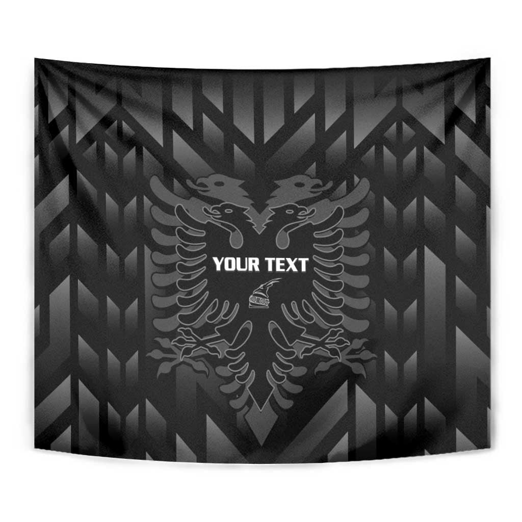 Custom Albania Football Tapestry Albanian Kastrioti Eagle - Black Style - Wonder Print Shop