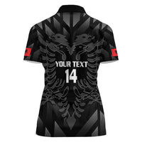 Custom Albania Football Women Polo Shirt Albanian Kastrioti Eagle - Black Style - Wonder Print Shop