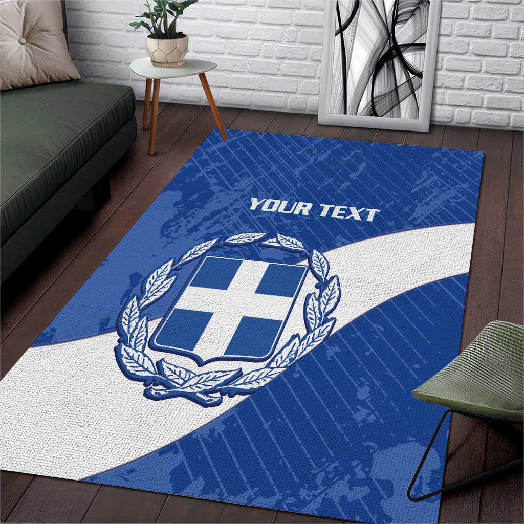 Custom Greece Football Area Rug Ethniki Elladas - Blue Version - Wonder Print Shop