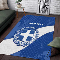 Custom Greece Football Area Rug Ethniki Elladas - Blue Version - Wonder Print Shop