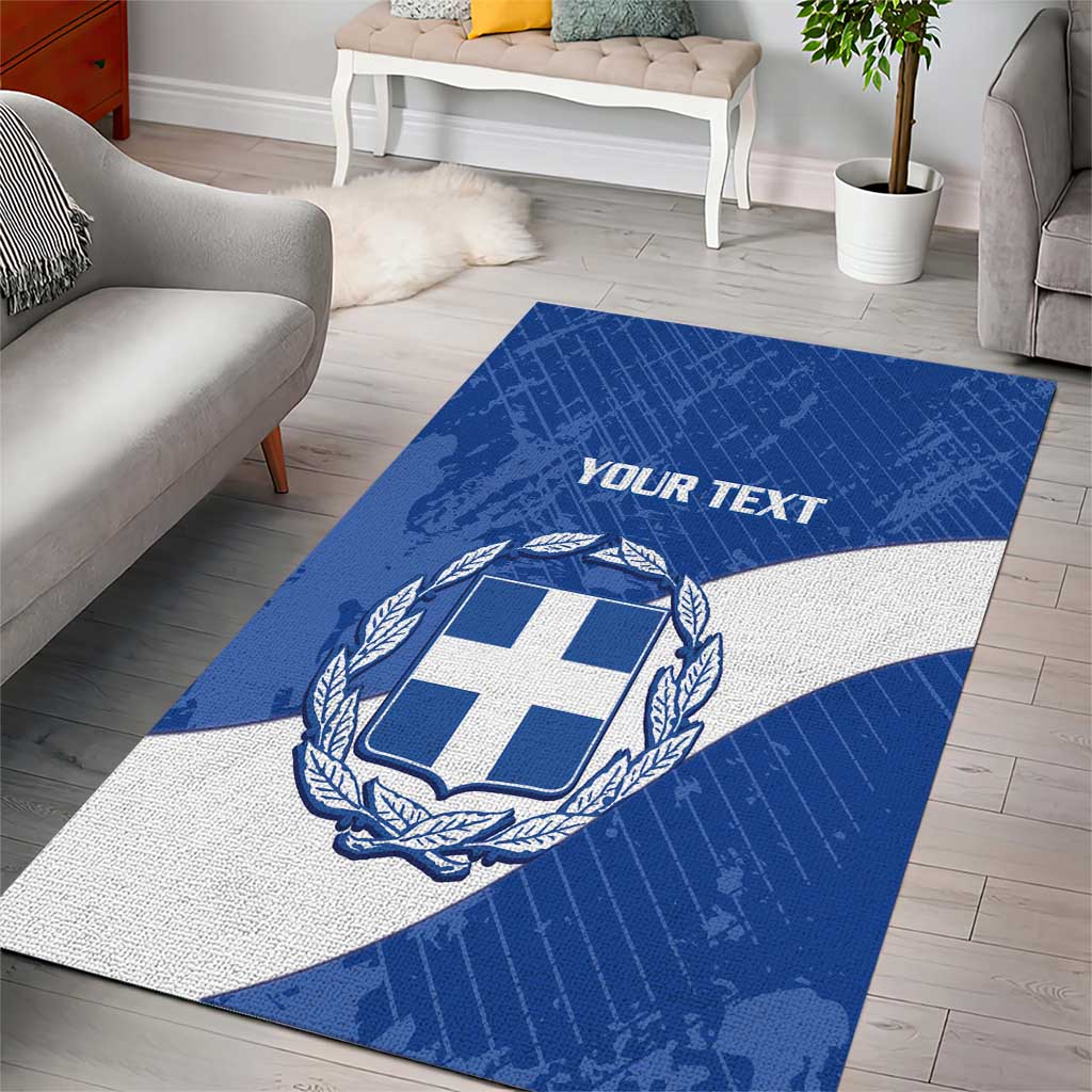 Custom Greece Football Area Rug Ethniki Elladas - Blue Version - Wonder Print Shop