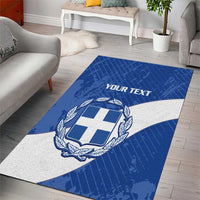 Custom Greece Football Area Rug Ethniki Elladas - Blue Version - Wonder Print Shop