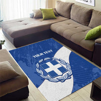 Custom Greece Football Area Rug Ethniki Elladas - Blue Version - Wonder Print Shop