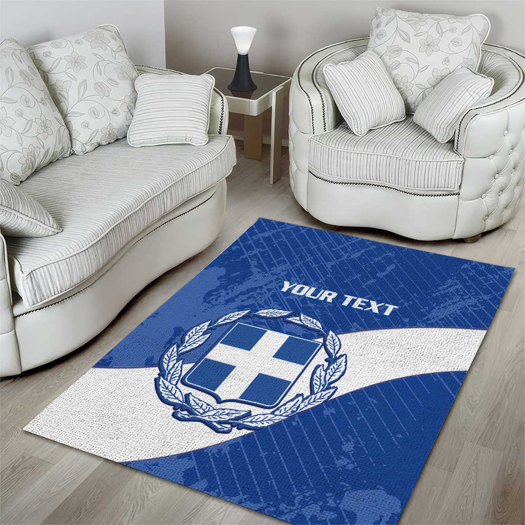 Custom Greece Football Area Rug Ethniki Elladas - Blue Version - Wonder Print Shop