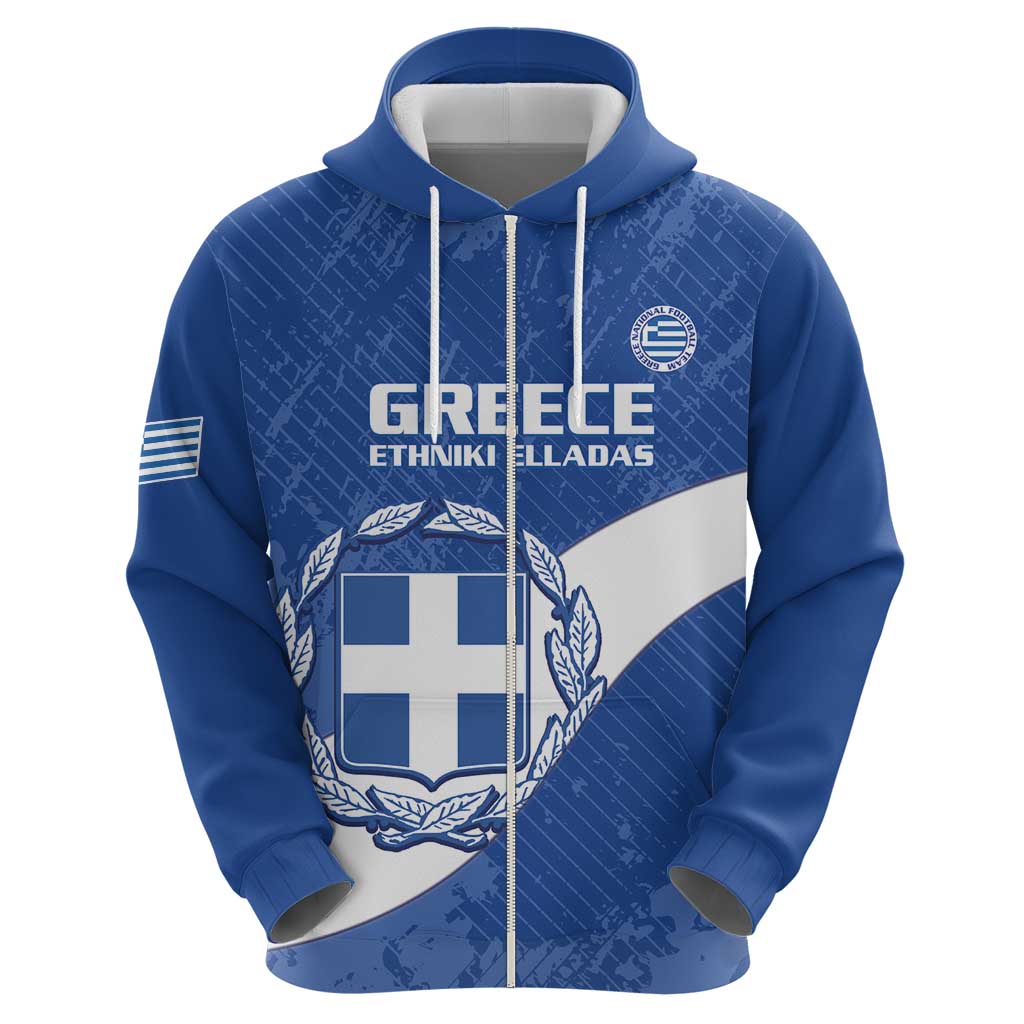 Custom Greece Football Hoodie Ethniki Elladas - Blue Version - Wonder Print Shop