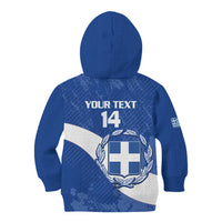 Custom Greece Football Kid Hoodie Ethniki Elladas - Blue Version - Wonder Print Shop