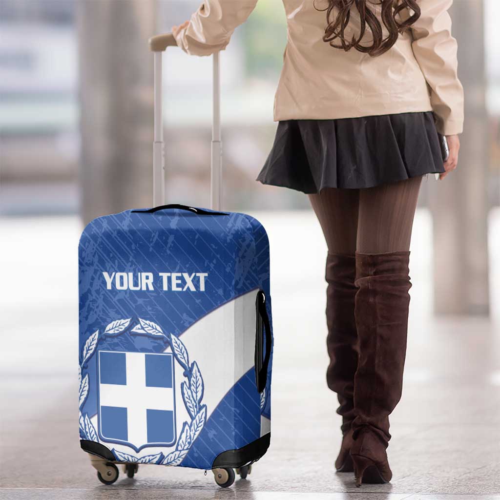 Custom Greece Football Luggage Cover Ethniki Elladas - Blue Version - Wonder Print Shop