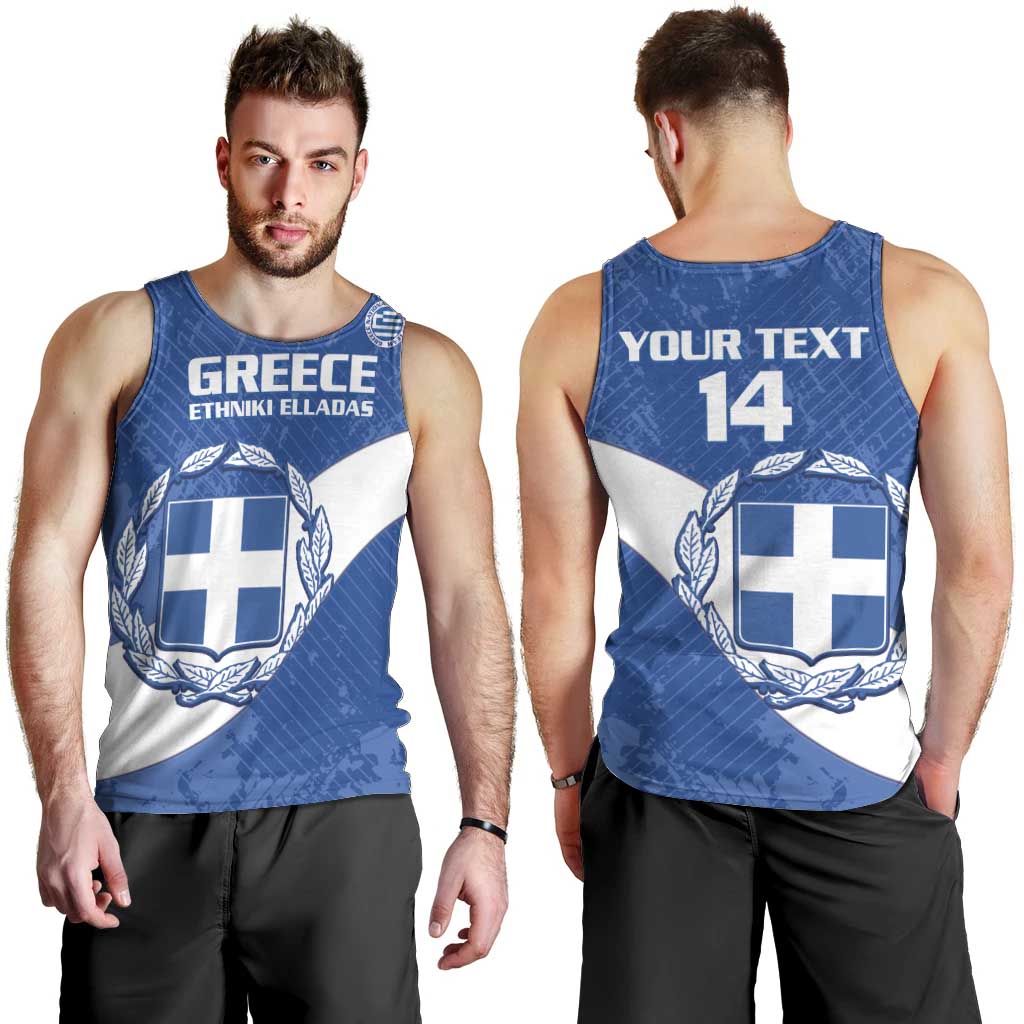 Custom Greece Football Men Tank Top Ethniki Elladas - Blue Version - Wonder Print Shop