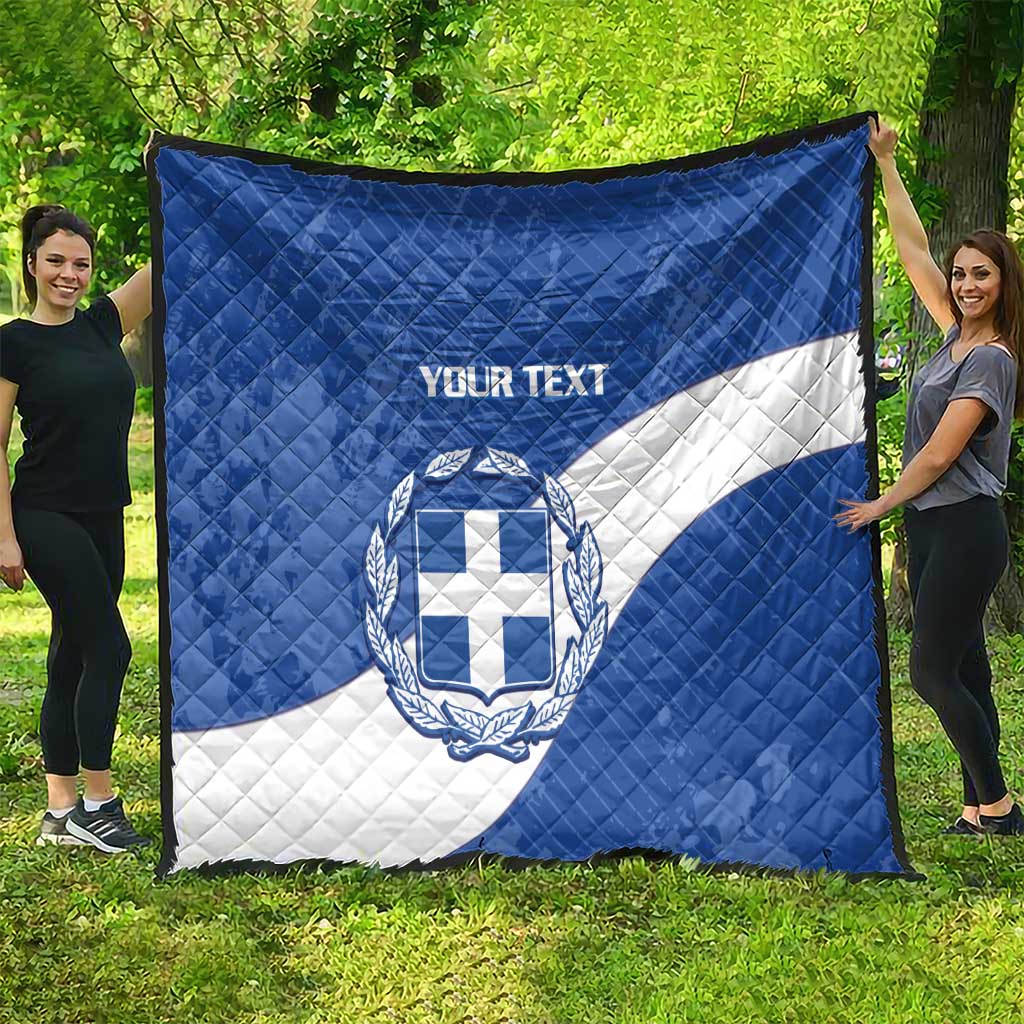 Custom Greece Football Quilt Ethniki Elladas - Blue Version - Wonder Print Shop