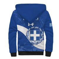 Custom Greece Football Sherpa Hoodie Ethniki Elladas - Blue Version - Wonder Print Shop