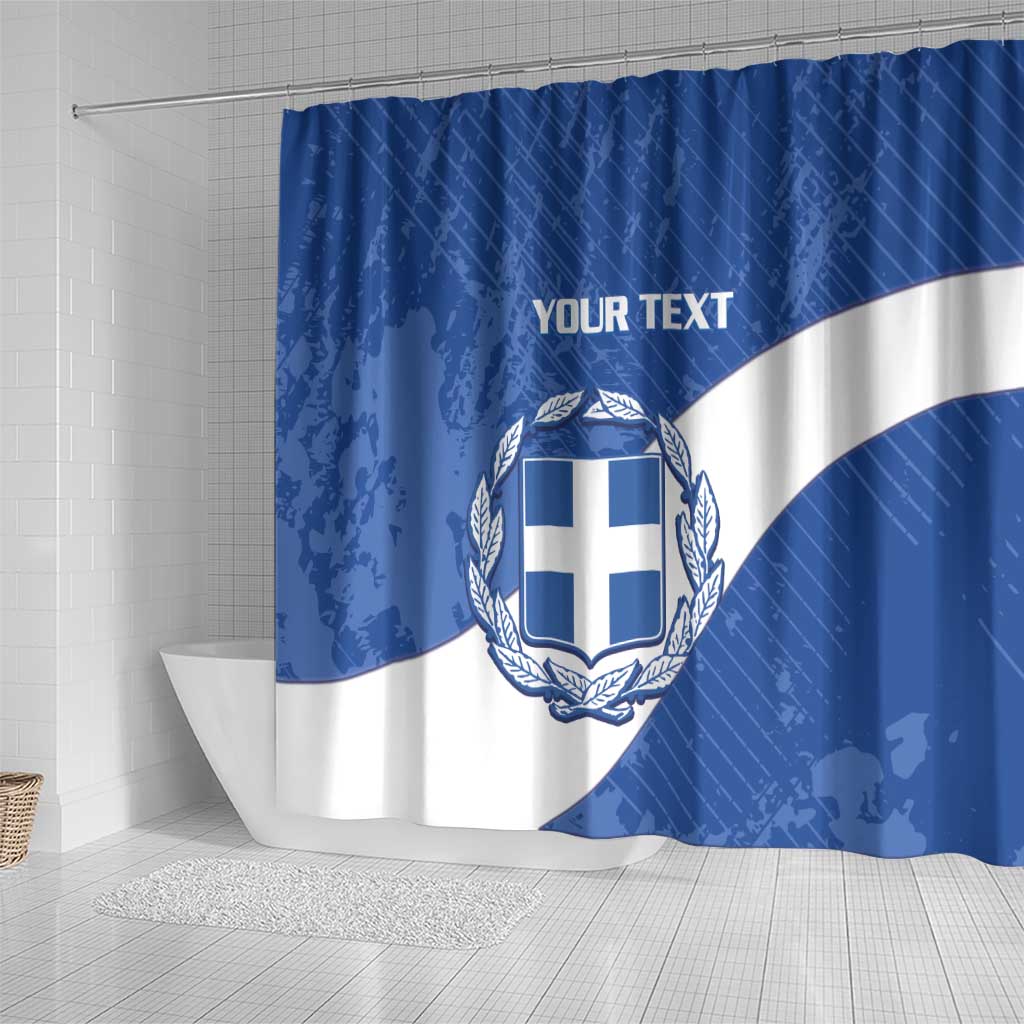Custom Greece Football Shower Curtain Ethniki Elladas - Blue Version