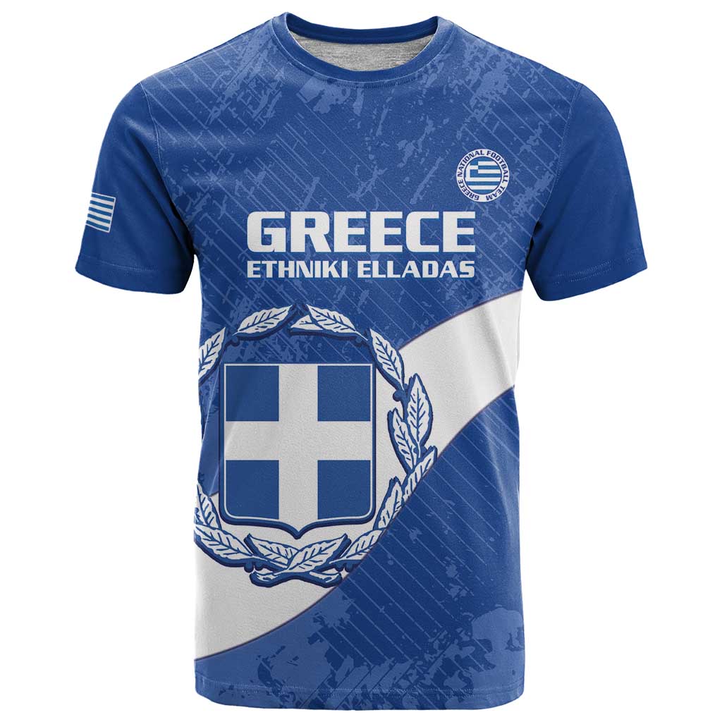 Custom Greece Football T Shirt Ethniki Elladas - Blue Version - Wonder Print Shop