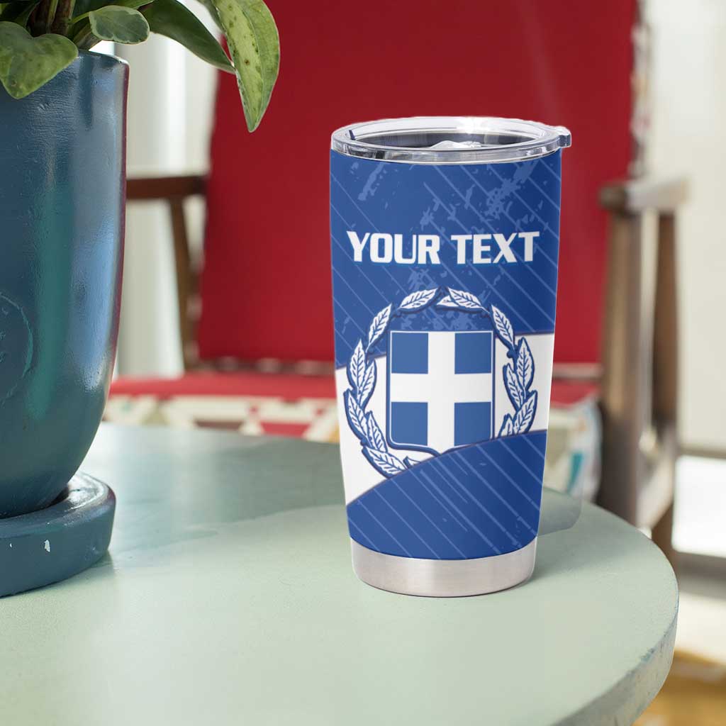 Personalised Greece Football Tumbler Cup Ethniki Elladas - Blue Version - Wonder Print Shop