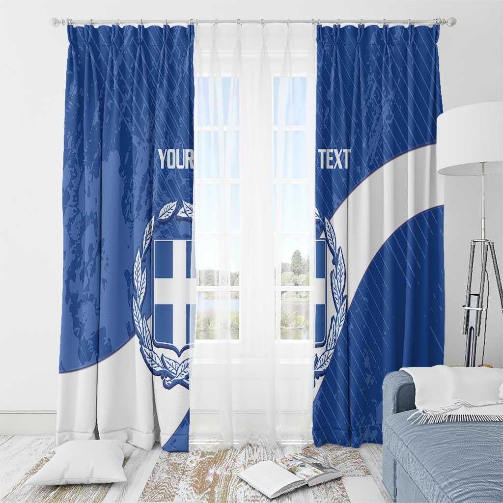Custom Greece Football Window Curtain Ethniki Elladas - Blue Version - Wonder Print Shop