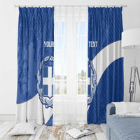 Custom Greece Football Window Curtain Ethniki Elladas - Blue Version - Wonder Print Shop