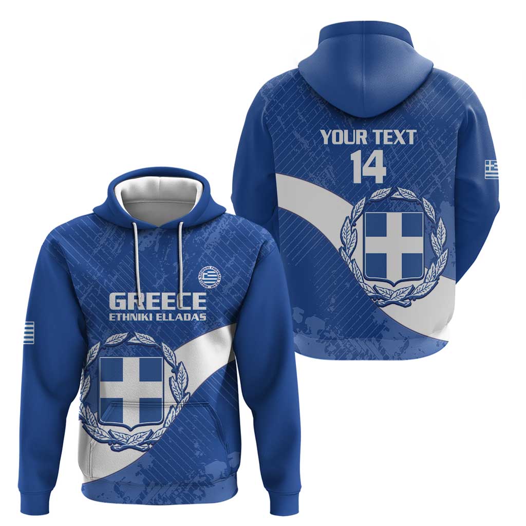 Custom Greece Football Zip Hoodie Ethniki Elladas - Blue Version - Wonder Print Shop