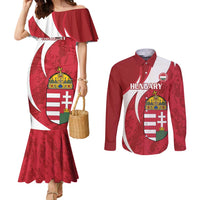 Custom Hungary Football Couples Matching Mermaid Dress and Long Sleeve Button Shirt Go Magyarok - Curves Style