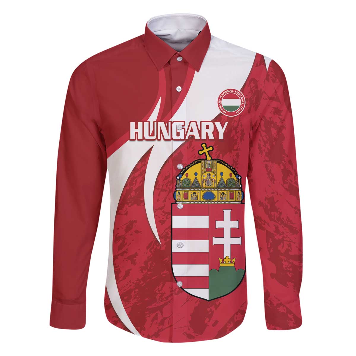 Custom Hungary Football Family Matching Off The Shoulder Long Sleeve Dress and Hawaiian Shirt Go Magyarok - Curves Style - Wonder Print Shop