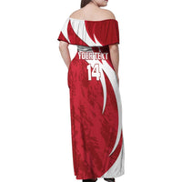 Custom Hungary Football Family Matching Off Shoulder Maxi Dress and Hawaiian Shirt Go Magyarok - Curves Style - Wonder Print Shop