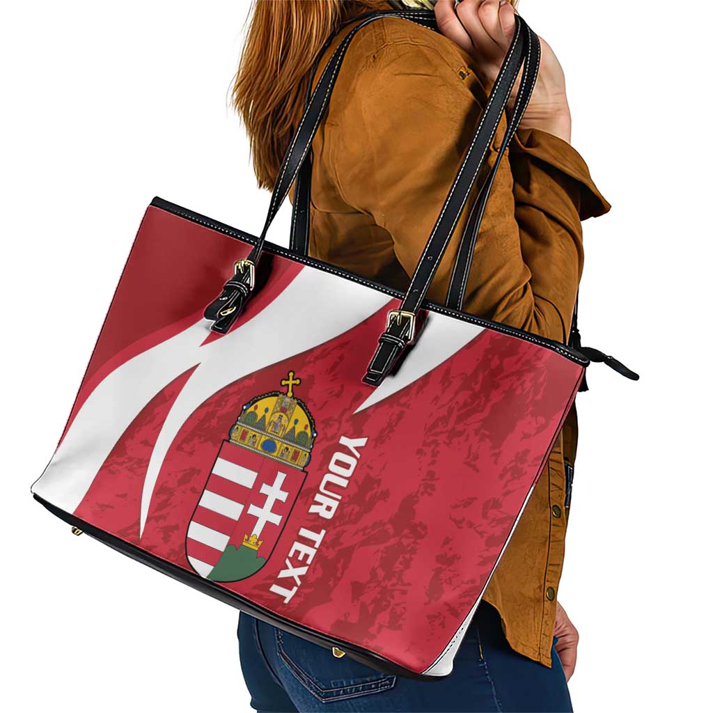 Custom Hungary Football Leather Tote Bag Go Magyarok - Curves Style - Wonder Print Shop