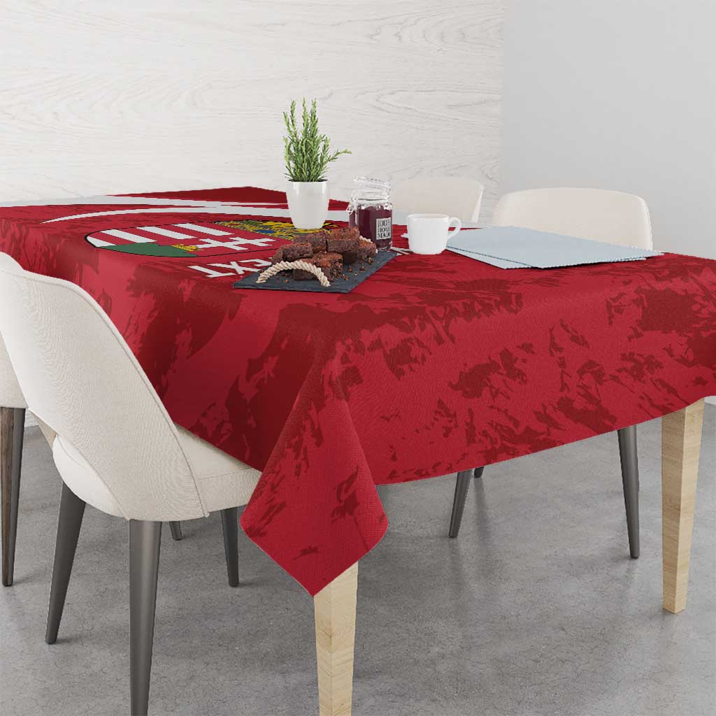 Custom Hungary Football Tablecloth Go Magyarok - Curves Style - Wonder Print Shop