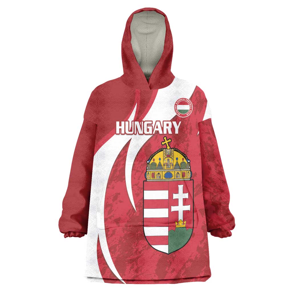 Custom Hungary Football Wearable Blanket Hoodie Go Magyarok - Curves Style - Wonder Print Shop