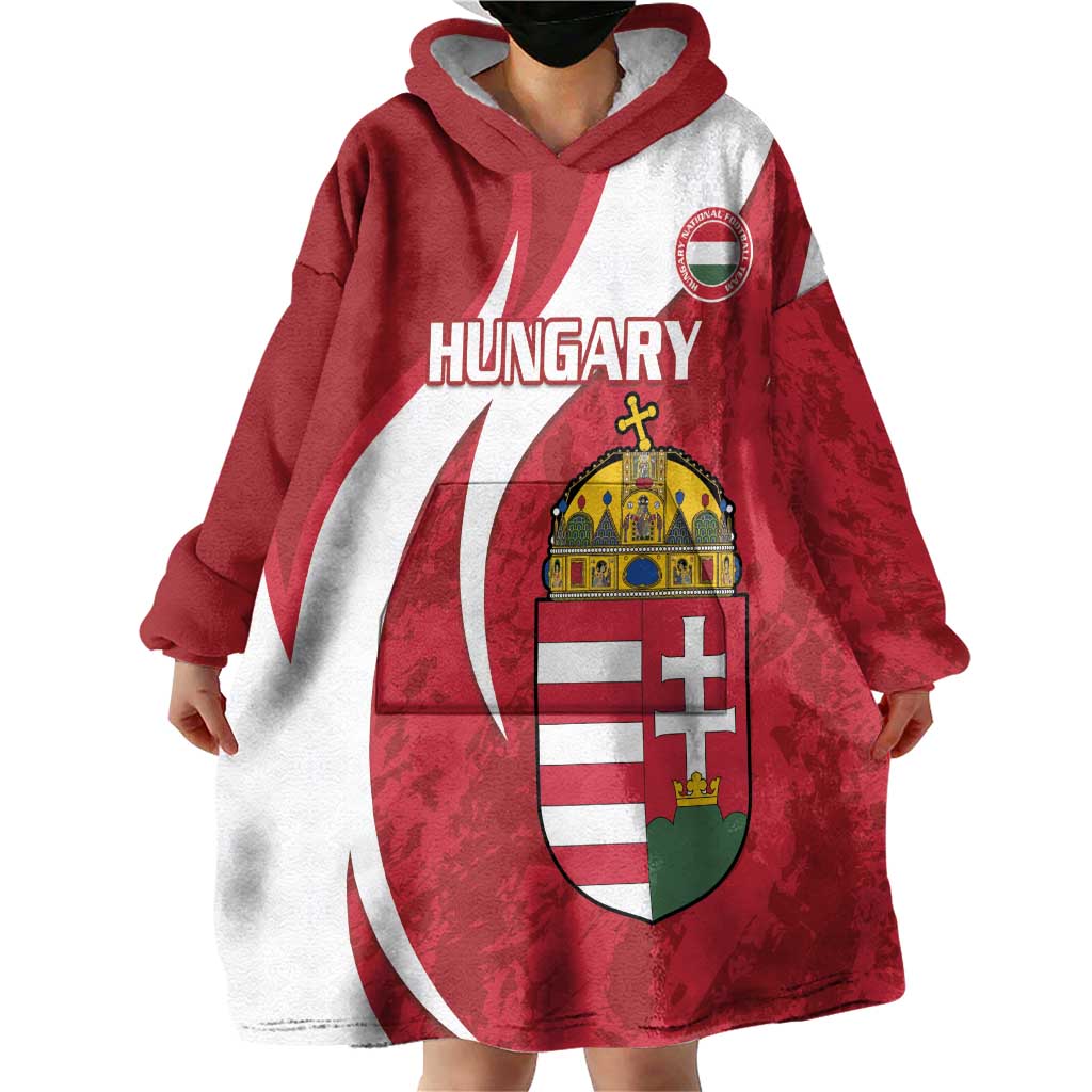Custom Hungary Football Wearable Blanket Hoodie Go Magyarok - Curves Style - Wonder Print Shop