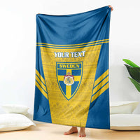 Custom Sweden Football Blanket Go Blagult - Scandinavian Pattern