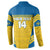 Custom Sweden Football Button Sweatshirt Go Blagult - Scandinavian Pattern - Wonder Print Shop