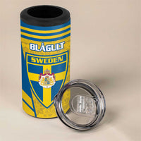 Personalised Sweden Football 4 in 1 Can Cooler Tumbler Go Blagult - Scandinavian Pattern - Wonder Print Shop