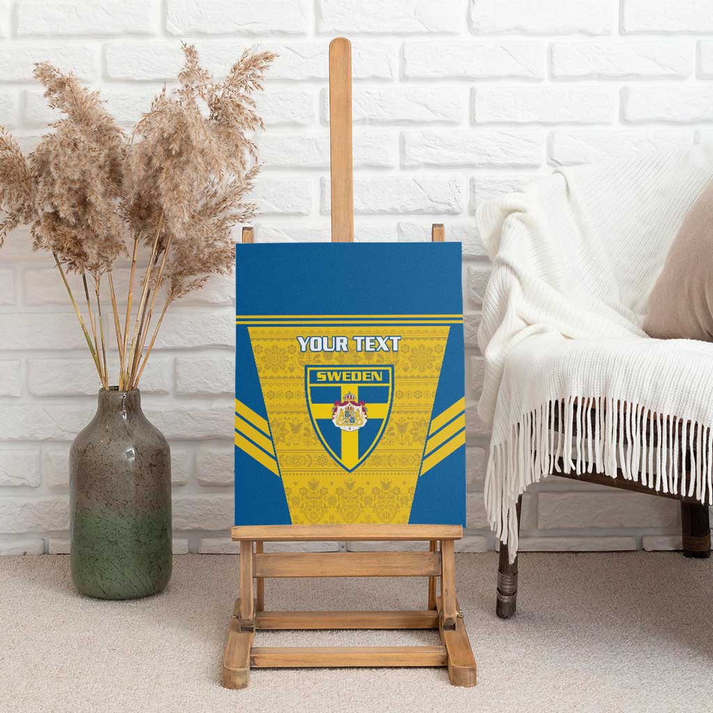 Custom Sweden Football Canvas Wall Art Go Blagult - Scandinavian Pattern - Wonder Print Shop